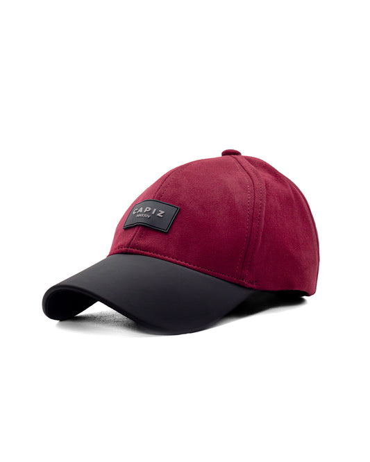 Midnight Red Leather Cap